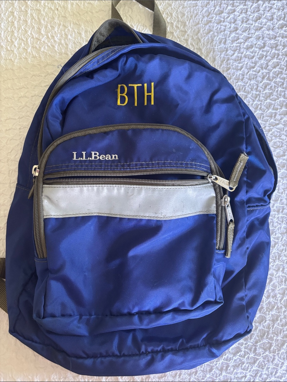 L.L. Bean Royal Blue Backpack with Silver Reflective Trim